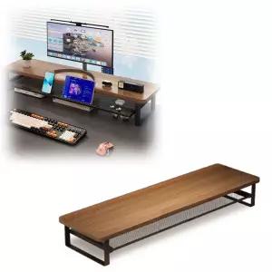 수납형 컴퓨터 모니터 받침대 소품 물품 보관 2단 슬라이딩 서랍형 PC 거치대 노트북 다이 데스크(100cm)