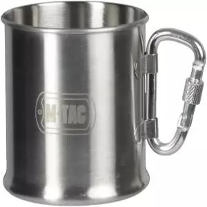 접을 수 있는 카라비너 손잡이가 M-Tac 8.5온스 캠핑 머그컵 - 하이킹 커피 티용 스테인리스 스틸 여행용