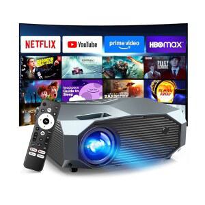 [넷플릭스/고휘도 호환] WiFi 6 및 블루투스 5.3, 4K 야외 영화 , 프라임 비디오/유튜브, HDMI/USB/iOS/안드로이드와 호환되는 휴대용