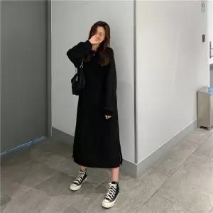 여성 루즈핏 오버 골지 니트 롱원피스 빅사이즈 데일리 캐주얼 가을