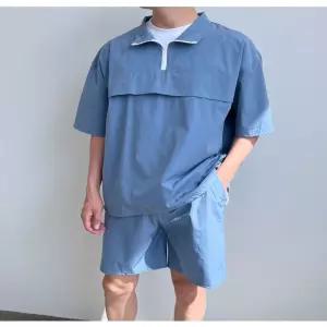 남성 반팔 반바지 아노락 셋업 여름 커플트레이닝복 운동 세트 트레이닝