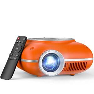홈시어터용 양방향 블루투스 휴대용 , 실내/외용 1080P 지원, HDMI, USB, 노트북, TV 스틱(오렌지) 호환 HOMPOW 미니