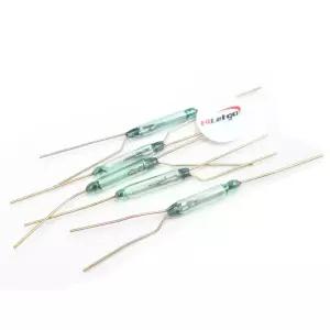 하이렛고 5pcs 유리 씰 리드 스위치 아두이노용 일반 클로즈 자기 유도 NC SPDT 2.0x14mm