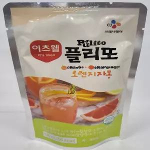 이츠웰 플리또 130ml 오렌지자몽 130g 40개쥬스 과일음료수 파우치주스 이음료 과즙치 혼합 팩음료 팩주스