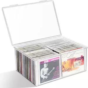 CD 보관함 쌓을 수 있는 투명 플라스틱 정리함