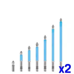 PH2 마그네트 드라이버 드릴비트 7p 육각기리 x2세트철물공구 목공드릴 센터드릴 홀쏘 드릴