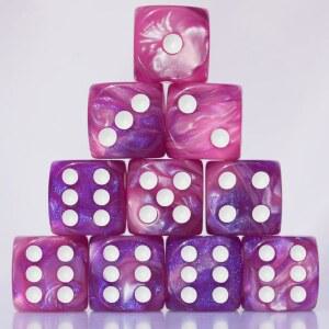 RPG MTG DND 주사위 테이블 게임 보드 게임용 PC D6 16MM 아크릴 세트 10개 핑크 블루