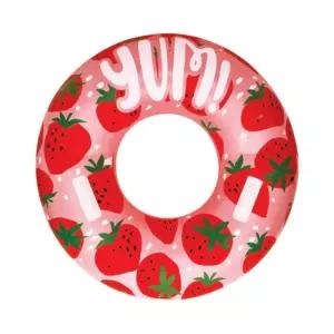 100cm 스트로베리 손잡이 튜브놀이용 수영장 계곡 바다 물용품 물놀이 원형 비치