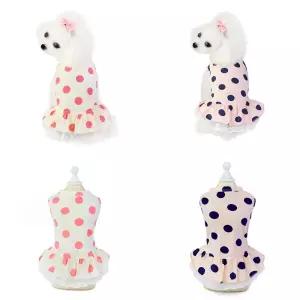 강아지 도트 프릴 원피스 귀여운 레이스 드레스올인원 패션티 예쁜옷 예쁜 가을셔츠 봄옷 애견 패션