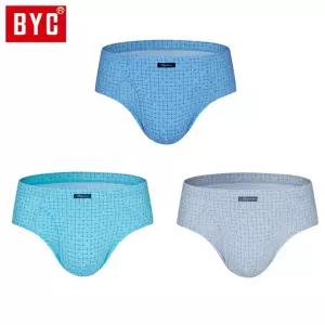 BYC 남성 3매입 맥시 삼각팬티 DOLF1030면 백색 순팬티 세트 스판