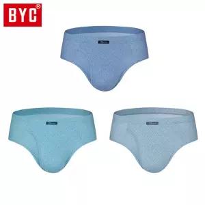 BYC 남성 3매입 맥시 삼각팬티 DOLF1039면 백색 순팬티 세트 스판