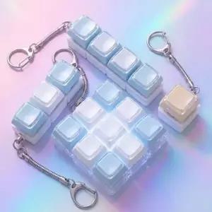 클리어 led 키링 9구 커스텀 테트리스 키링 불빛 키캡 모던-WFNXI75