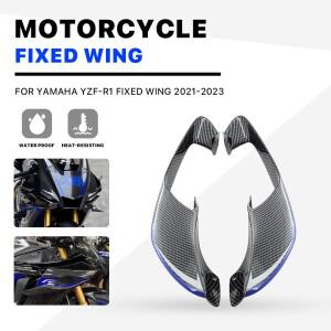 Yamaha R1 R1M 2020-2025 용 전면 윙렛 윙 페어링 다운 포스 모토 부품 ABS 플라스틱 볼트로 설치 bule car