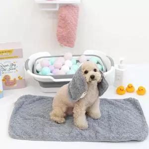 강아지 고양이 목욕 수건 블루 S+M 펫 드라이 타올애견 타울 타월 흡수력좋은 발타올 얼굴 소형용
