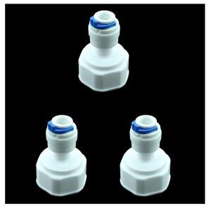 Maxmoral 3PCS 화이트 스트레이트 NPT 스레드 어댑터 1/2인치 FNPT에서 1/4인치 파이프 OD 푸시 핏 퀵 커넥트 플라스틱 커넥터 정수기 액세서리 세탁기 가든 호스 냉장고용