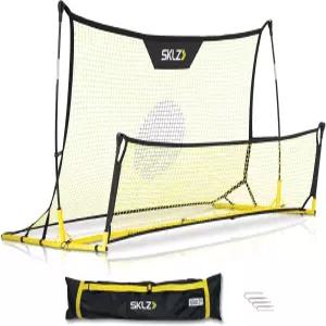 SKLZ 퀵스터 축구 트레이너 - 솔로 패스 리시브 트래핑 연습을 위한 양면 리바운더 크고 작은 네트 내후성