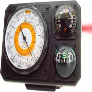 Sun Company Navigat r 6 - 자동차 및 트럭용 6기능 대시보드 계기판 고도계 기압계 볼 컴퍼스 온도계 LED