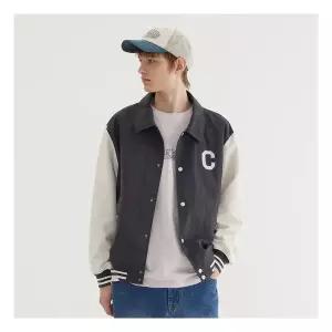 커버낫 TAG가 169,000 C로고 카라 바시티 자켓 Charcoal 1076863