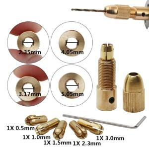 0.5-3mm 미니 드릴 척 마이크로 콜레트 황동 W렌치 어댑터 전원 로타리 도구 Acc 용 가정용 전기 액세서리