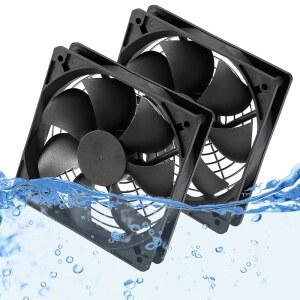 [미국배송] 2팩 IP67 방수 무소음 12V DC 냉각 팬 - 120MMX25MM 4.72인치 고속 3000RPM 듀얼 볼 베어링 2선 3핀 배기 RV 냉장고용