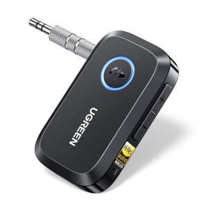 [미국배송] LDAC 장착 차량용 UGREEN BLUETOOTH 6.0 수신기 AI 노이즈 캔슬링 3.5MM AUX 자동차 어댑터 홈 스테레오용 고해상도 무선 오디오 수신기/핸즈프리 통화 가능 유선 스피커 배터리 수명 15시간