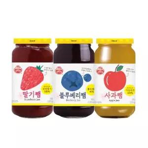 오뚜기 딸기쨈 + 블루베리쨈 + 사과쨈 500g 3개 새콤달콤 간단식사 맛좋은 달콤한 달달한