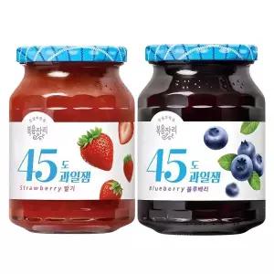 복음자리 45도 과일잼 딸기 블루베리 1세트 350g 티타임 브런치 아이스커피 브런치모임 카페 카페인
