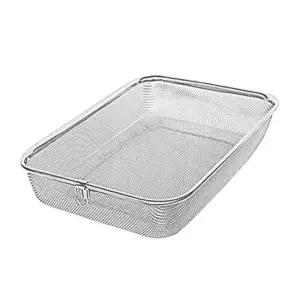 스텐 사각바구니 대 305x235x65mm 1P 채반 바스켓 사각채반