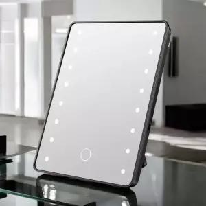 3단 밝기 LED 조명거울 블랙 메이크업거울 탁상거울