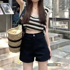 여성 청반바지 청바지 롤업 슬림핏 핫팬츠 빅사이즈 A라인 admr1