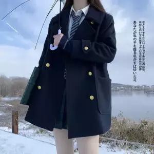 여성용 모직 코트 브이스카라 제복 더블 ST1