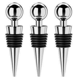 BETTOR 와인 병마개용 3Pcs 진공 병마개, 실리콘 재사용 가능한 코르크, 누수 방지로 스탠다드(실버, 3팩)에 적합한 신선함 유지