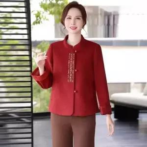 여자 모직코트 코트 상의 춘추복빨강 admr3