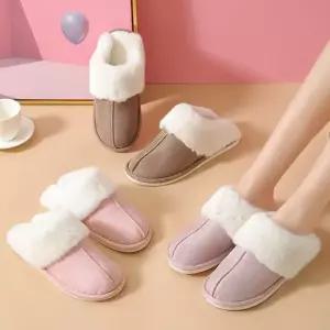 쎄무양털슬리퍼 털실내화 겨울 남성 여성 사무실 스웨이드 퍼 슬리퍼 거실화 방한화 털신