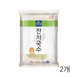 [하프클럽/]WL 면사랑 잔치국수 소면 3kg X 2개 대용량 업소용 식당용식자재