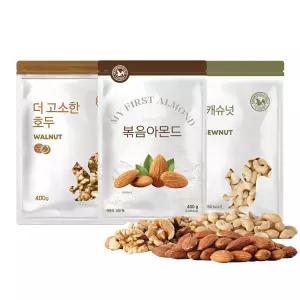 산과들에 견과류 1 4태호두400g+볶음아몬드400g+볶음캐슈넛400g