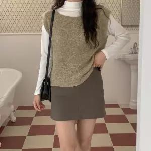 [옷자락]여성 기본 면 뒤주머니 미니스커트 치마
