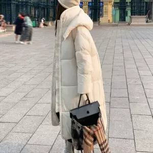 [하프클럽/]여성 하이넥 후드 롱패딩 점퍼 겨울 데일리 학생 2색