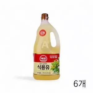 WL 해표 대두유 1.8L X 6개 콩기름 업소용 식당 대용량식용유 식자재 튀김유 튀김기