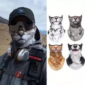 바이크 오토바이헬멧 하이바 3D 동물 고양이 디자인 여름용 풀페이스 넥 프로텍터 선쉴드 건조 폴리에스터