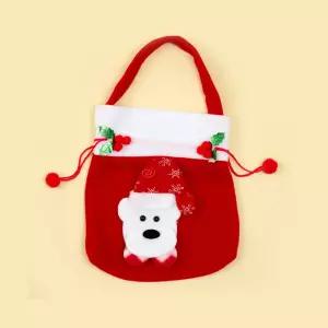 크리스마스 복주머니 북극곰 (단품) 트리 꾸미기 소파우치 복조리치 부직포치 스트링치 여행용치 신발치 산