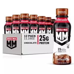 머슬 밀크 정품 단백질 쉐이크 초콜릿 25g 11.16 Fl Oz 12팩 포장은 다양할 수 있습니다
