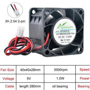 ACP4028 4cm 40mm 축류 팬 40x40x28mm 저소음 냉각 2핀 DC5V/12V 24V 1U 2U 파워 서버용