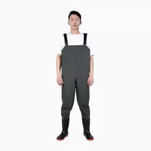 방수 해루 웨이더 일체형 장비 전신 작업복 멜빵