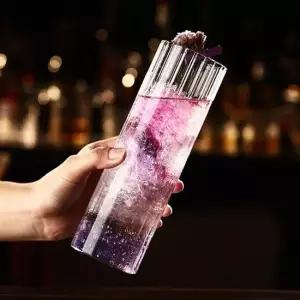 플리츠 유리컵 2p세트 560ml 주스컵 잔 물컵