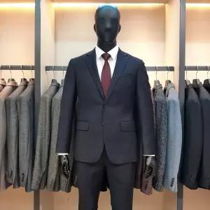 바쏘 S/S 다크 네이비 울 스판 춘추복 남성정장세트