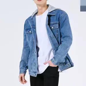 데이트룩 남자 젊은감성 후드 헤지 청자켓 데일리스타일 청배색