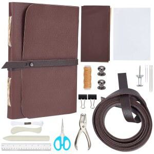 초보자를 위한 종이 위한 책 89Pcs 제본 학용품에 바늘, 가죽 키트 바느질 제본 키트 도구로 제본합니다 실, 저널 기타 완벽하게 및 WEBEEDY DIY 만들기 초보자를 세트 A5