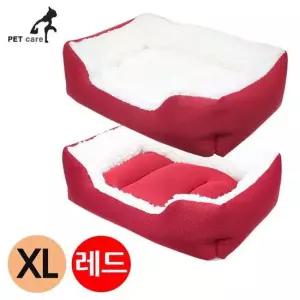특대 무아지경 사각하우스 방석 레드 강아지 하우스 방석