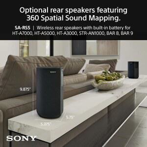 BRAVIA 극장용 내장 배터리가 장착된 소니 SA RS5 무선 후면 스피커 BAR BAR HT A7000 A5000 A3000 STR AN1000